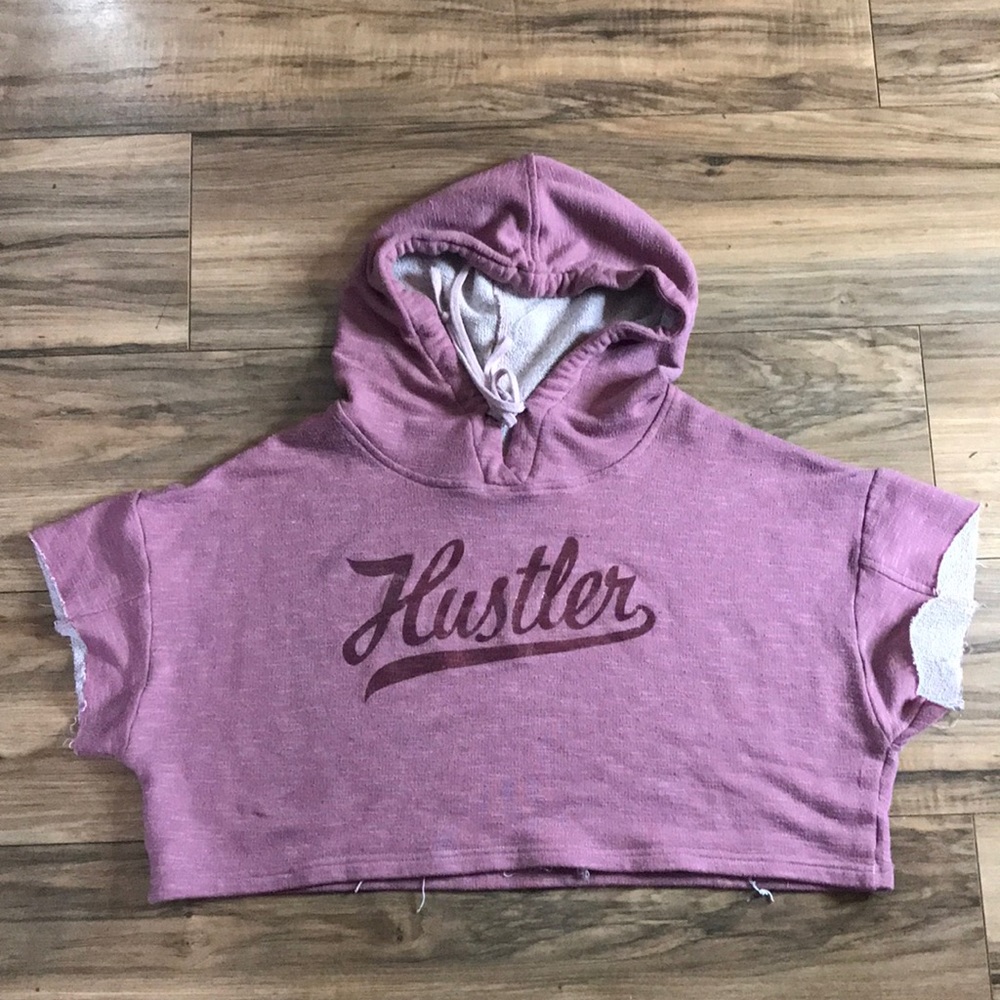 Hot & Delicious pink purple hustler cropped sweatshirt hoodie
